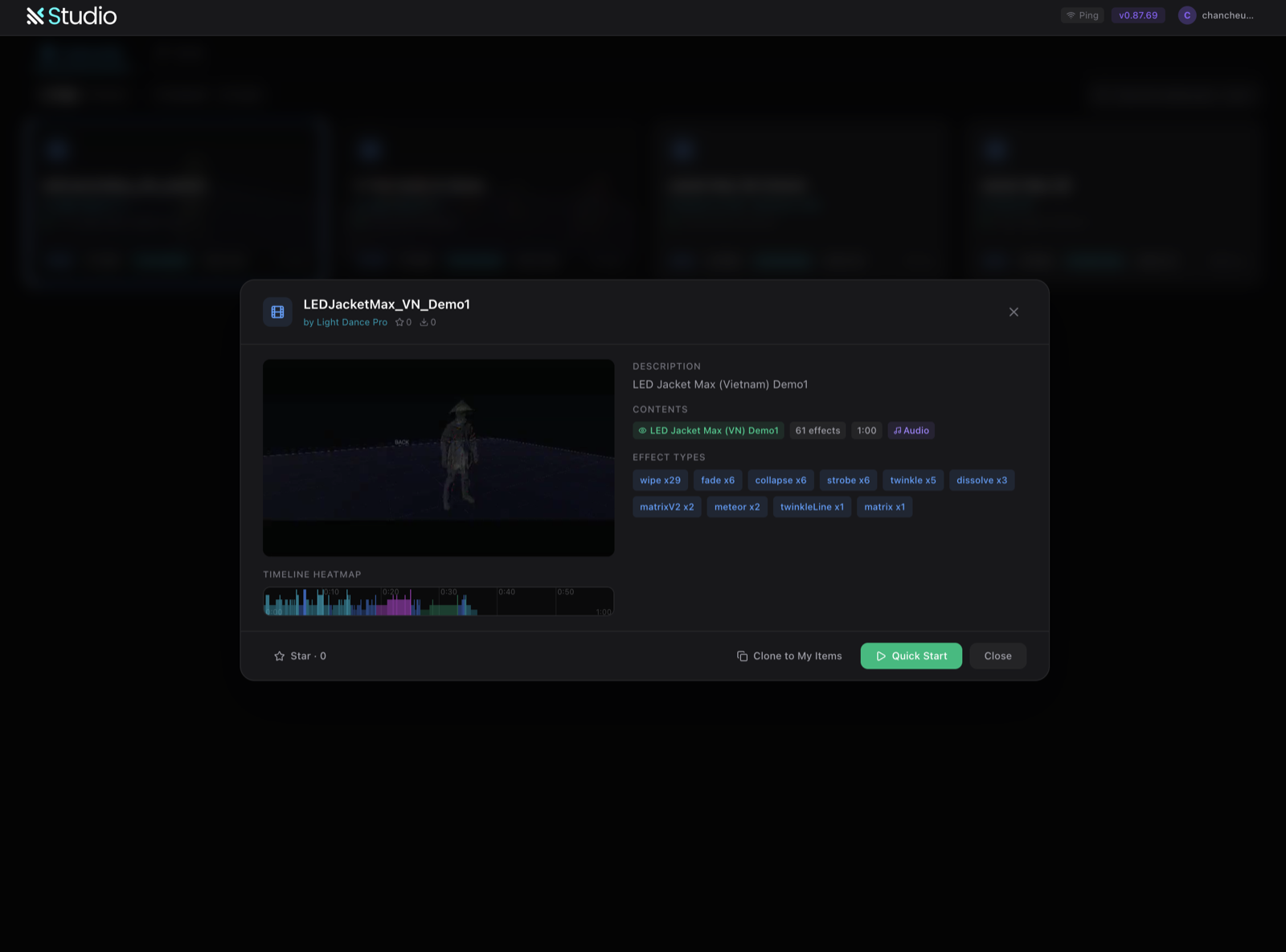 Open a Community demo and press Quick Start in LDP Studio
